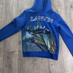 Lanvin Kids Blue Cityscape Hoodie